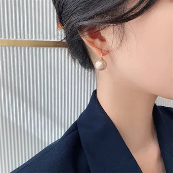Trend Simulace Kolo Velké Perlové Náušnice Ženy Drahokamu Svatební Přívěsek Náušnice Módní Korejský Šperky Náušnice Doplňky