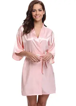 2021 Nové Hedvábné Kimono Robe Župan Ženy Družička Hedvábí Roucho Sexy Tmavě Modré Roucho Saténové Šaty Dámské Župany