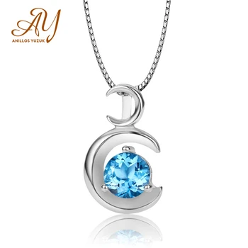 Anillos Yuzuk 925 Stříbrné Šperky Barva Crystal Gemstone Náhrdelník s Přívěskem Pro Ženy AAA Zirkon Přívěsek S925 Sterling Jemné Šperky