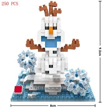 Hot klasický kreslený sněhová královna, sněhulák postavy Zmrazené Olaf tvůrci model cihly mini micro diamond blok hračky pro děti dárek