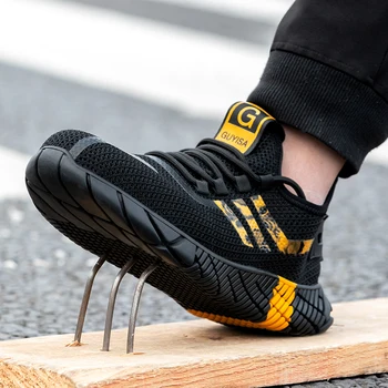Pánské bezpečnostní boty venkovní pracovní boty pánské průmyslové výstavby boty non-slip anti-punkce boty ocelovou špičkou pracovní boty muži
