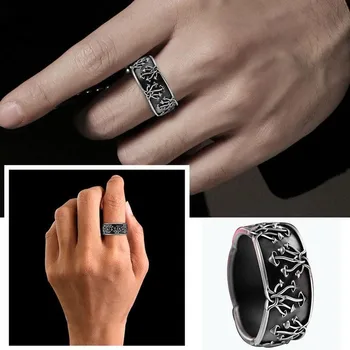 Černá Houba Ve Tvaru Kroužků Kreativní Vintage Rostlin Prsteny Muži A Ženy Punk Svatební Zásnubní Večírek Šperky Dárky