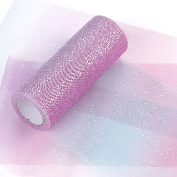 Organza Tylu Roll 10Yard/roll Rainbow Glitter Flitry Crystal Čiré Tkaniny DIY Řemeslo Dárek Sukně Domácí Svatební Party Dekorace