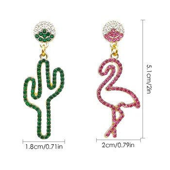 2019 nové dorazí duté kaktus flamingo náušnice bling asymetrické akrylátové houpat náušnice pro ženy módní šperky