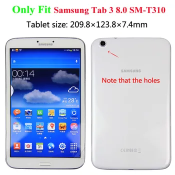 Litchi Vzor PU Kožené Pouzdro pro Samsung Galaxy Tab 3 8.0 T310 T311 Kryt pro Samsung Tab3 SM-T310 8.0 palcový pouzdro + GiftFilm