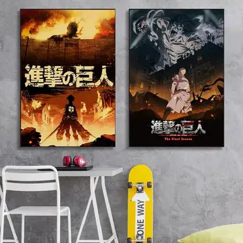 Japonské Anime s Vysokým Rozlišením Tisku Útok na Titan Plátno, Plakáty, Kreativní Obrázek Wall Art Domácí Vnitra Dekorace Potisky