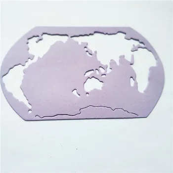 9X5.6 cm mapa světa zemřít Řezání zemře kovové řemesla papír die-řezání /ražba DIY Velikonoce Halloween Scrapbooking