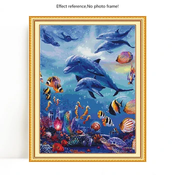Evershine Diamond Výšivky Dolphin Plné Náměstí Diamond Malování Cross Stitch Zvířat Obraz Kamínky Mozaika Home Decor