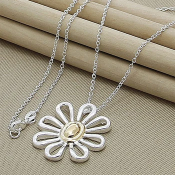 925 Stříbrné Šperky Sady Sedmikráska Květ Náhrdelníky, Náušnice, Náramek A Náramek Pro Ženy