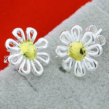 925 Stříbrné Šperky Sady Sedmikráska Květ Náhrdelníky, Náušnice, Náramek A Náramek Pro Ženy