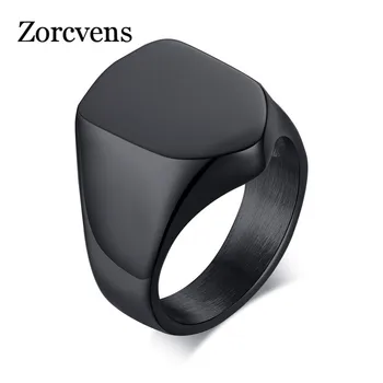 ZORCVENS 2020 Nové Módní Černé a stříbrné barvy z Nerezové Oceli Punk Vintage Prsten pro Muže Vysoce Leštěné Punk Šperky Velkoobchod