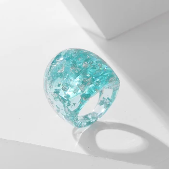 Vienkim Geometrický Velký Pryskyřice Prsteny Pro Ženy Barevné Velké Náměstí Akrylové Prsten Ženské Strany Estetické Šperky 2021 Příslušenství