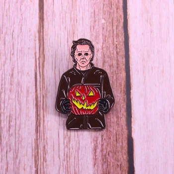 Michael Myers brož vraždy maska Jack-o-lantern odznak 70 horor pin dokonalým doplňkem na Halloween horror party
