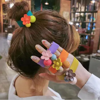 NOVÉ Candy-barevné Vlasy Lano Ins Hlavy Lano Barva Květina Míč Míč Čelenka Korea Tie Vlasy Elastické Vysoce Elastické Vlasy Příslušenství