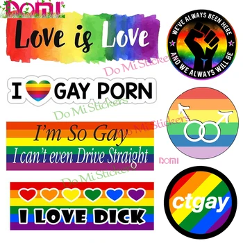 Miluju LGBT Gay Příznaky Zajímavé Obtisk Nálepka Dekor na Auto Auto RV Motocross Závodní Notebook Kufru Zeď PVC Vinyl Samolepka