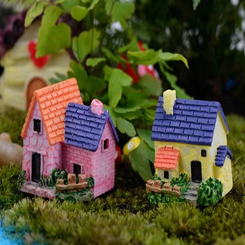 Mini Zámek Malý Dům Víla Zahrada Miniatur Terária Figurky DIY Řemesla Obrázek Moss Micro Ornament Krajiny Dekor