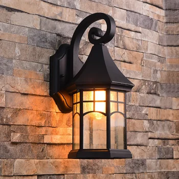 E27 Žárovka Vintage Nástěnné Svítidlo, Venkovní Osvětlení, LED Street Garden Villa Veranda Světla Vodotěsný Pro Starožitný Bronzový Svícen Osvětlení