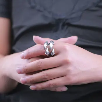 Originální design dvojité nuly otevření neutrální kroužek kreativní thajské punk designer unikátní řemeslo luxusní ušlechtilé šperky