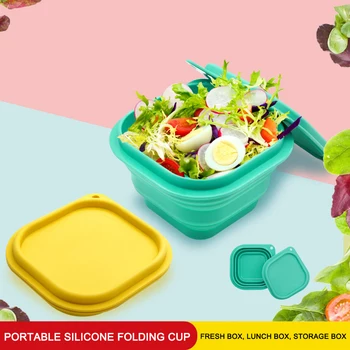 Silikonové Oběd Box Piknik Kuchyně Jídlo Kontejner Skládací Tepelně Odolné Home Camping Přenosné Venkovní Prvky