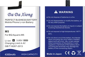 Vysoce kvalitní 4300mAh 3120 M5 Baterie pro BQ Aquaris M5 Telefon Baterie