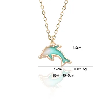 Doreen Box Korean Roztomilé Delfín Náhrdelník Šperky Zlaté Slitiny Malý Přívěsek Krásné Kreslené Doplňky Pro Ženy, Dívka