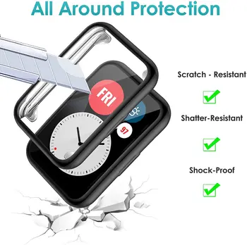 Pozlacený Kryt Pro Huawei Watch fit Případě Smartwatch Doplňky, TPU Nárazník Všichni-Kolem Screen Protector Huawei Watch vhodné 2020 Případě