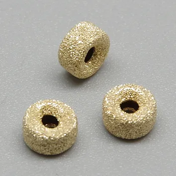 Zlato naplněné flash matný bublina kolo distanční Korálky nevyblednou pro výrobu šperků doplňky, 3-5mm 5ks