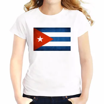 Kuba vlajky salsa vzor t košile feminina jollypeach zbrusu nové tričko Prodyšné tričko Krátký Rukáv casual T-Košile femme