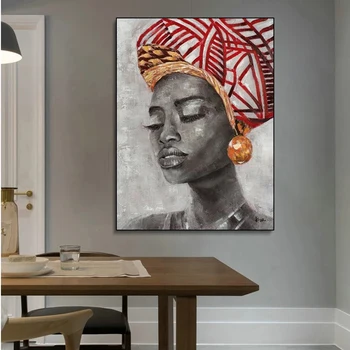 Moderní Africké Ženy Abstraktní Graffiti Plátno Malba, Umělecké Dílo, Plakát Wall Art Obrázky Domů Ložnice Lving Room Decor (Bez Rámečku)