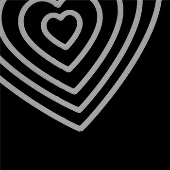 5ks tvaru srdce DIY Kovové Ražení Snížit zemře Šablony Řemeslo Karet Multi-vrstvy Geometrické Mnohoúhelník Album Kniha Scrapbooking Zemře