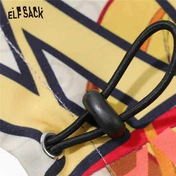 ELFSACK Cartoo Tisk Elegantní Tlačítko Příležitostné Ženy Saténové Bundy,2021 Zimní ELF Vintage korejský Dámy Teplo Oversize Kabát Denní