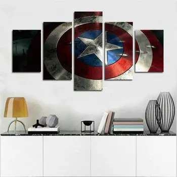Marvel Anime Avengers Captain America Štít Plakát, Obraz Plátno Tisk Na Wall Art Obraz, Pro Děti, Obývací Pokoj Domácí Dekor