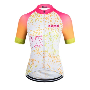 2021XAMA PRO Ženy Krátký Rukáv Cyklistický Dres Bib Sad Profesionální Oblečení Conjunto Feminino Ciclismo Maillot Mujer Letní