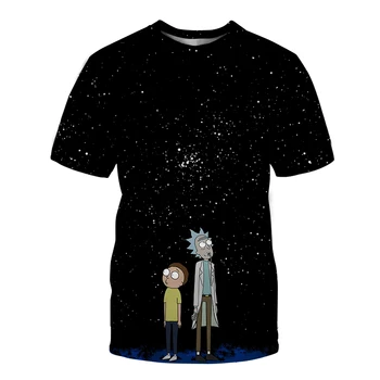 Vtipné Věci, Anime T shirt Tištěné 3D Rick t shirt pánské Topy Anime tričko oversize Hip Hop Muži Ženy Letní Krátký rukáv Topy
