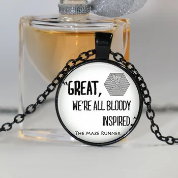 Wholesale Glass Dome THE MAZE RUNNER Quote Pendant Necklace