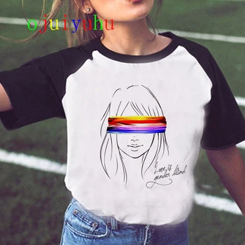 Lgbt T Shirt Ženy Gay Pride Tričko Lesbické Duha T-shirt Harajuku Ullzang Vtipné Tričko 90 Grafické láska Je Láska Top Tee Ženy