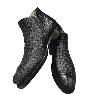 Jiangxinduyun vlastní krokodýlí kůže boty na zip ruční krokodýlí Muži boty krokodýlí Krátké boty