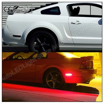 2ks Zadní LED boční obrysové svítilny Na rok 2005 2006 2007 2008 2009 Ford Mustang 2005 2006 2007 2008 2009 Fender Sidemarker Signál