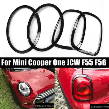 4 Ks/Set Car Světlomet Hlava Ocas Zadní Lampy Rám Prsten Pokrývá Samolepky Pro Mini Cooper One JCW F55 F56 Auto-styling Příslušenství