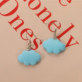 2021 Korea Módní Jednoduché Sladké Letní Cloud Drop Náušnice Design Roztomilý Cloud Akryl Houpat Náušnice Akrylové Šperky Dárek