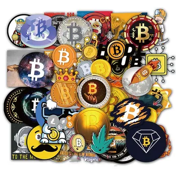 10/50 Ks/lot Bitcoin BTC Kreslený Šifrované Virtuální Měny Nálepka Pro Děti Případ Obtisky Skateboard Notebook Trolley Zavazadla