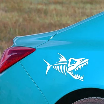 CK3239# ryby vtipné reflexní auto samolepka vinyl obtisk vodotěsné auto auto samolepky stříbrná/ černá pro nárazník zadní okno