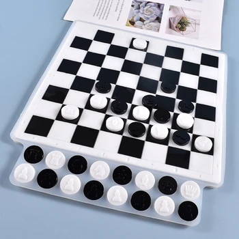 2021 Nový Crystal Epoxidové Pryskyřice Formy Deskové Hry, Mezinárodní Šachy Odlévání Silikonové Formy