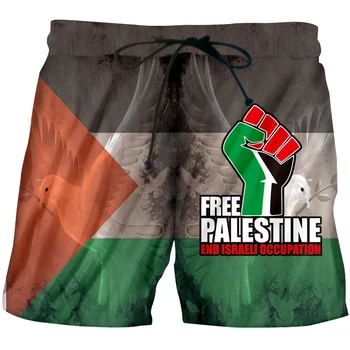 UJWI Mužské Kalhoty Zábava Tištěné Palestiny, Grafika, Ležérní Šortky Zdarma Palestiny Sboru Národní Logo Krátké Tepláky Nadrozměrné