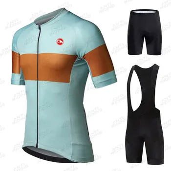 2021 Pánské Cyklistické Oblečení Krátký Rukáv Jersey Set pro Silniční Kolo, Krátké Šaty, Letní Kolo, Triatlon Skinsuit Cyklu Tričko