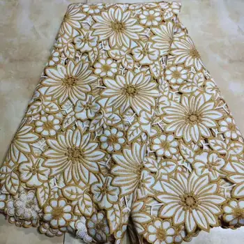 Pěkný květinový design krajky vysoce kvalitní africké guipure krajky tkaniny DIY šaty pro ženy kabel krajky velkoobchod kabel krajky tkaniny