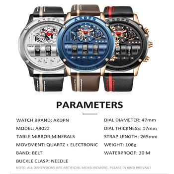 AKDPN Muži Náramkové Hodinky Mužské Hodiny Sportovní Vodotěsné Kreativní Hodinky Muž relogio masculino Unikátní Design Náramkové hodinky Nové 2021