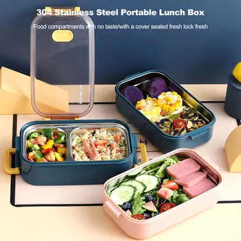 2-vrstva Izolované Oběd Box Kancelářské Pracovníky, Studenty Prostoru Oběd Box Může Být Naplněn Vodou Bento Box z Nerezové Oceli