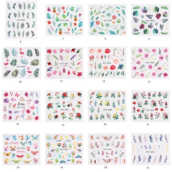 3D Nail Sticker Nálepky Módní Květiny Nail Art Dekorace Samolepky Posuvníky Manikúra Nehty Příslušenství Decoraciones Nehtové Fólie