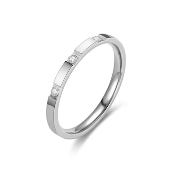 Bu-38 Jednoduchý výklenek prsten růžové zlato diamantový prsten, titanium ocel, zirkon rose gold dámy, ocas, prsten, prsten společné